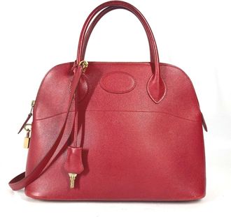 Hermès Red Color Courchevel Leather Handbag Shoulder Bag Tote Bag (Pre-Owned)
