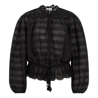 Isabel Marant Light Quilted Cropped Blouse - female - Isabel Marant - Blouses - Black - S - Blouses & Shirts