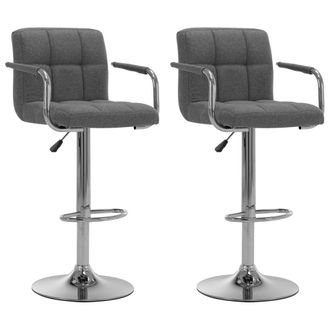 vidaXL Taburetes De Barra De Cocina 2 Unidades Tela Gris Claro Vidaxl