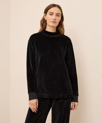 Pact Organic Cotton Pure Velour Cozy Pullover in Black at Nordstrom, Size X-Small