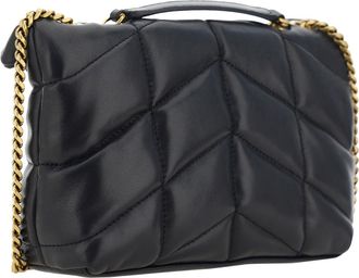 Saint Laurent Womens Puffer Toy Shoulder Bag Black Lambskin