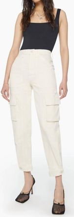 Mother Curbside Cargo Flood Pant In Eggnog