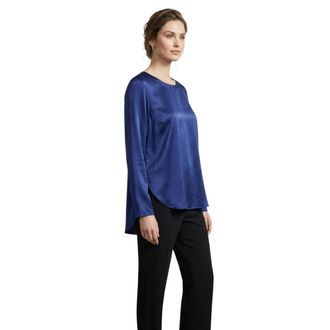 Emma & Gaia Dames, Blouses & Shirts, Blauw, Maat: 2XL Zijde
