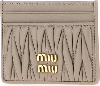 Miu Miu Matelass&eacute; Lambskin Wallet - Beige