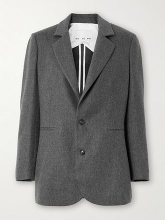 SA SU PHI Blazer In Flanella Di Misto Lana Bogart - Grigio
