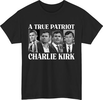 Generic Charlie Kirk A True Patriot T-Shirt - Conservative Political Supporter USA Tee Top Black