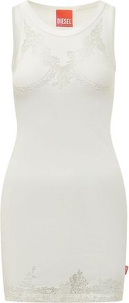 Diesel White Round Neck Mini Dress