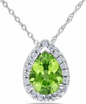 Allurez 14K 1.84 Ct. Tw. Diamond & Peridot Pendant