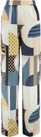 Fendi Pantalones de Seda con Cintura El&aacute;stica y Bolsillos - Trousers - Mujer - Multicolor - S