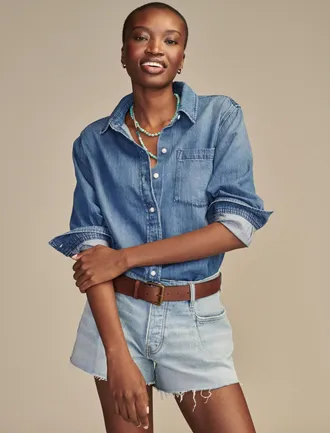 Lucky Brand Womens Denim Utility Shirt