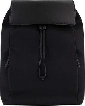 Vince Drayton Leather & Nylon Flap Backpack in Black at Nordstrom