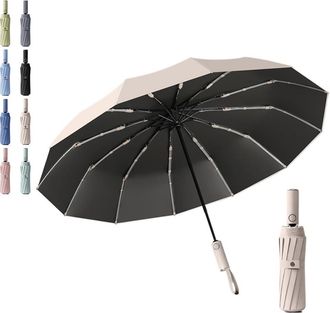 Generic Brellux Umbrella,Strong Windproof Automatic Umbrellas,264 Ribs Waterproof Compact Travel Umbrella,99% UV Protection,One Button Auto Open and Close,Por