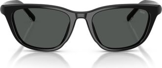 Diesel 52mm Cat Eye Sunglasses in Solid Black /Solid Black at Nordstrom