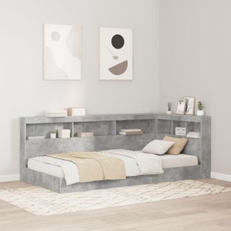 Berkfield Home Bookcase Bed Concrete Grey 75x190 cm Engineered Wood