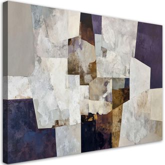 Feeby Impresi&oacute;n De Imagen Abstracci&oacute;n En Tonos Beige Y Azul 100x70