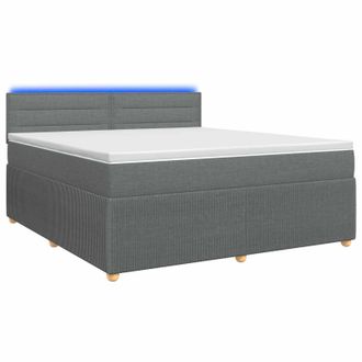 vidaXL Letto Box Spring Con Materasso Grigio Scuro 140 X 200 Cm Vidaxl