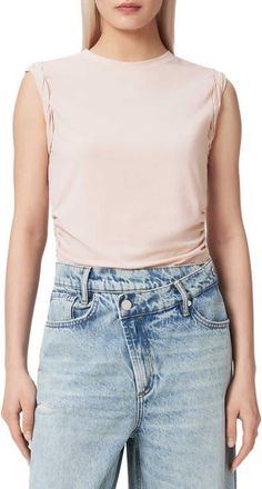 AllSaints West Side Ruched Tank in Crystal Pink at Nordstrom, Size X-Small