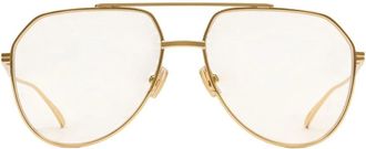 Bottega Veneta Glasses, female, Yellow, Size: 60 MM Pilot Sunglasses