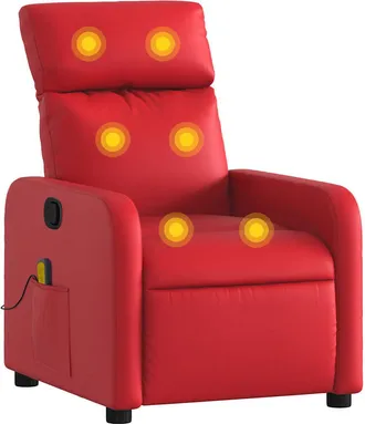 vidaXL Vidaxl - Sill&oacute;n De Masaje Reclinable Cuero Sint&eacute;tico Rojo