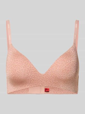 HUGO BOSS BH mit Allover-Muster Modell SHADOW BRALETTE im Leo-Print in Beige, Gr&ouml;&szlig;e XL