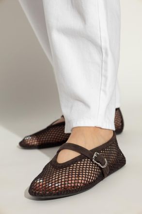 Alaia Ballet Flats With Strap, Womens, Brown