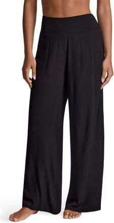Lauren Ralph Lauren Smocked Waist Cover-Up Pants in Black at Nordstrom, Size X-Large
