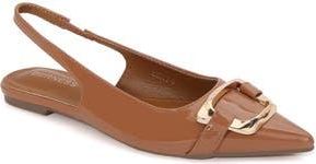Berness Caeli Buckle Slingback Flat in Mocha at Nordstrom Rack, Size 7.5
