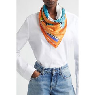 Missoni Doodle Print Silk Square Scarf in White Multi at Nordstrom
