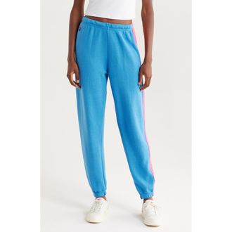 Aviator Nation Stripe Sweatpants in Cobalt/Neon at Nordstrom, Size X-Small