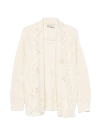 Ermanno Scervino Cardigan in cotone con finiture in pizzo