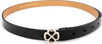 Kate Spade New York Bloemlogo Leren Riem Zwart - Dames - Riemen - Zwart - S - Leer - Accessoires