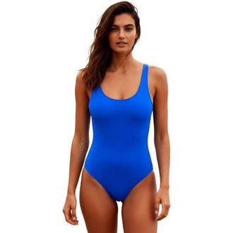Wallien Nerida Scoop Neck Swimsuit - Womens in Blue at Nordstrom, Size X-Large