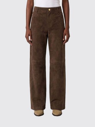 Max Mara Pantaloni a gamba larga Max Mara in pelle scamosciata