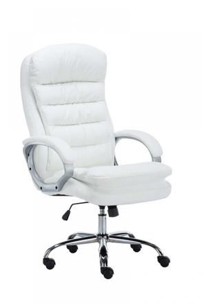 Clp Silla de oficina giratoria regulable en Simil cuero Blanco