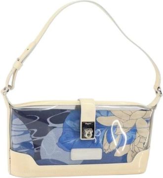 Ferragamo Pre-owned Shoulder Bags, female, Blue, Size: ONE SIZE Pre-owned Leather Shoulder Bag