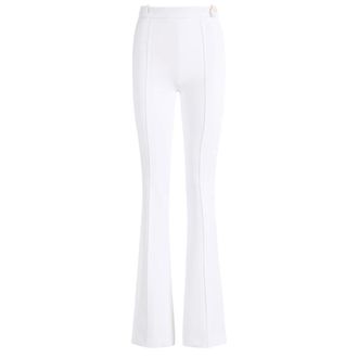 Elisabetta Franchi Wide Trousers, female, White, Size: L Wide Trousers