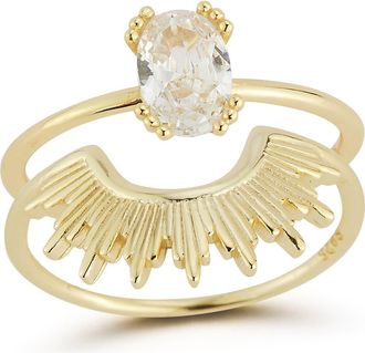 Glaze Jewelry Set of 2 Sterling Silver RIngs in Gold at Nordstrom Rack, Size 8