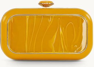 Badgley Mischka Jordan Acrylic Medallion Minaudiere in Honey at Nordstrom, Size Small