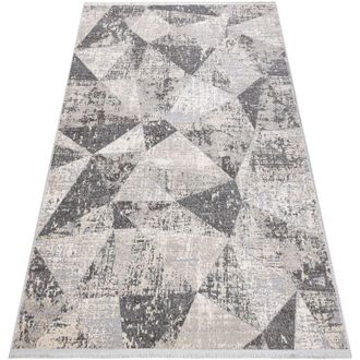 RugsX Rugsx - Modern carpet rebec fringe 51192A - two levels of fleece cream / grey beige 280x370 cm