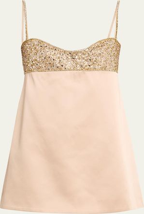 Retrof&ecirc;te Shyla Crystal Satin Mini Dress