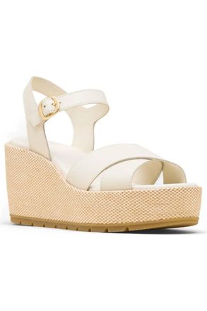 Sorel Womens Sunpeak Wedge Ankle Strap Sandals In Chalk, Gum