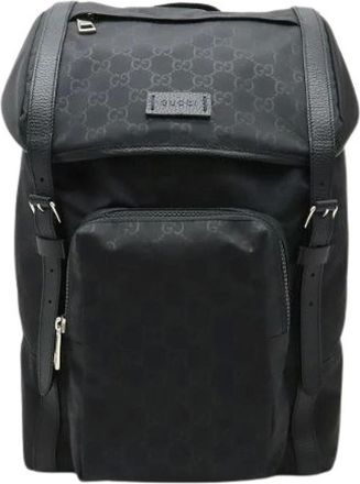 Gucci Pre-owned Backpacks, male, Black, Size: ONE SIZE Pre-owned Nylon backpacks