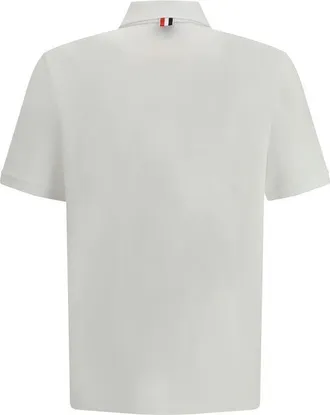 Thom Browne Mens White Cotton Polo Shirt
