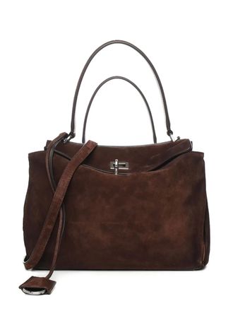 Balenciaga Rodeo kleine su&egrave;de leren schoudertas met handgreep - Bruin