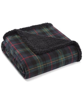 Eddie Bauer Nautica Mountain Pine Tartan Green Throw