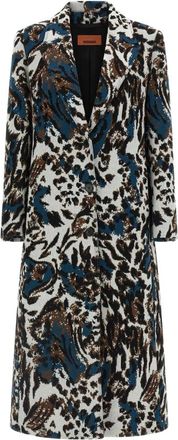 Missoni Single-Breasted Coats, female, Multicolor, M, Animalier Coat