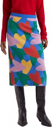Compa&ntilde;&iacute;afant&aacute;stica Cupid Print Midi Skirt In Multicolor