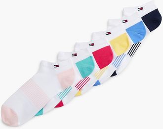 Tommy Hilfiger Womens Multicolor Sport Ankle Sock 6-Pack - Multi