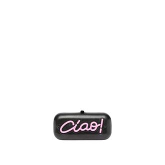 Moschino Neon Clutch Hello! - female - Moschino - Clutches - Black - ONE SIZE - Bags