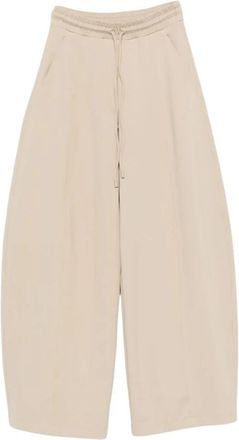 Max Mara Broek met barrelpijpen - Dames - Sweatpants - Beige - 2XS - Katoen - Broeken